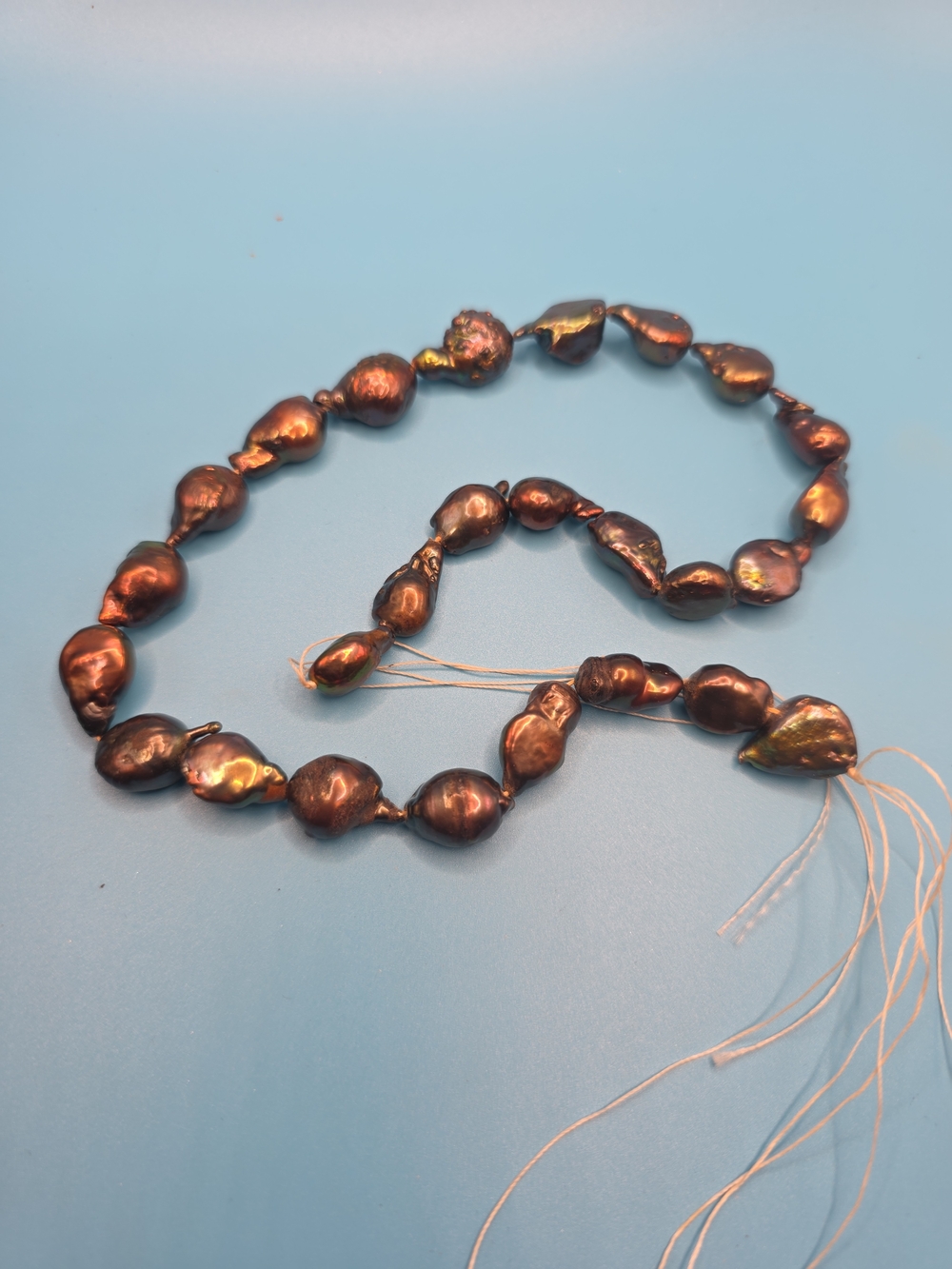 Large Genuine Baroque Freshwater Pearl Strand – 26 Pearls – 15" – 40.9g